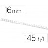 Anneau plastique à relier q-connect capacité 120f 16mm diamètre coloris blanc boîte 50 unités