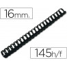 Anneau plastique à relier q-connect capacité 120f 16mm diamètre coloris noir boîte 50 unités