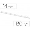Anneau plastique à relier q-connect capacité 100f 14mm diamètre coloris blanc boîte 100 unités