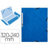 Chemise q-connect carte lustrée 375g pour documents a4 320x243mm 3 rabats coloris bleu