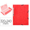 Chemise q-connect carte lustrée 375g pour documents a4 320x243mm 3 rabats coloris rouge