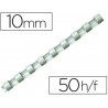 Anneau plastique à relier q-connect capacité 50f 10mm diamètre coloris blanc boîte 100 unités