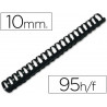 Anneau plastique à relier q-connect capacité 50f 10mm diamètre coloris noir boîte 100 unités