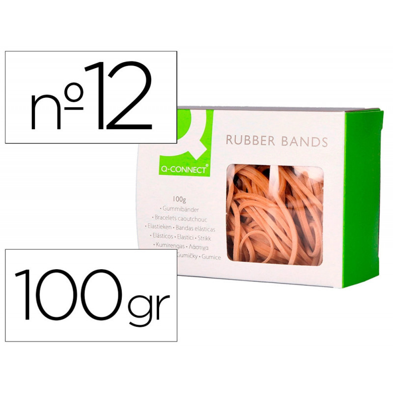 Bracelet caoutchouc q-connect n.12 120x2mm boîte fenêtre 100g