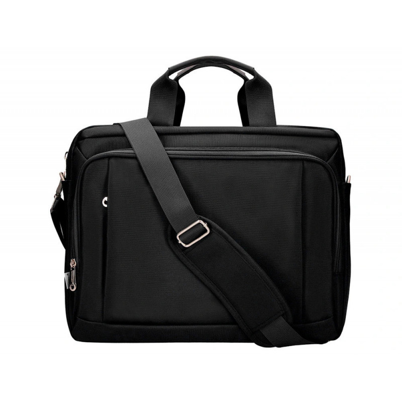 Sacoche q-connect ordinateur portable 15.6/' polyester 390x310x120mm 3 compartiments intérieurs 1 matelassé velcro noir