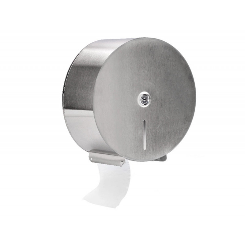 Distributeur papier toilette q-connect acier inoxydable fermeture serrure 2 clefs 115x254x265mm