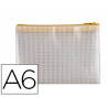 Pochette q-connect porte-documents pvc a6 ouverture supérieure avec fermeture éclair coloris jaune