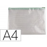 Pochette q-connect porte-documents pvc a4 ouverture supérieure avec fermeture éclair coloris vert