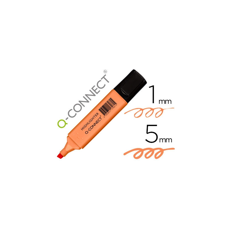 Surligneur q-connect pastel tracé 2/5 mm pointe biseautée coloris orange