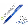 Roller q-connect écriture moyenne 0.7mm encre effaçable grip préhension gomme sertie coloris bleu