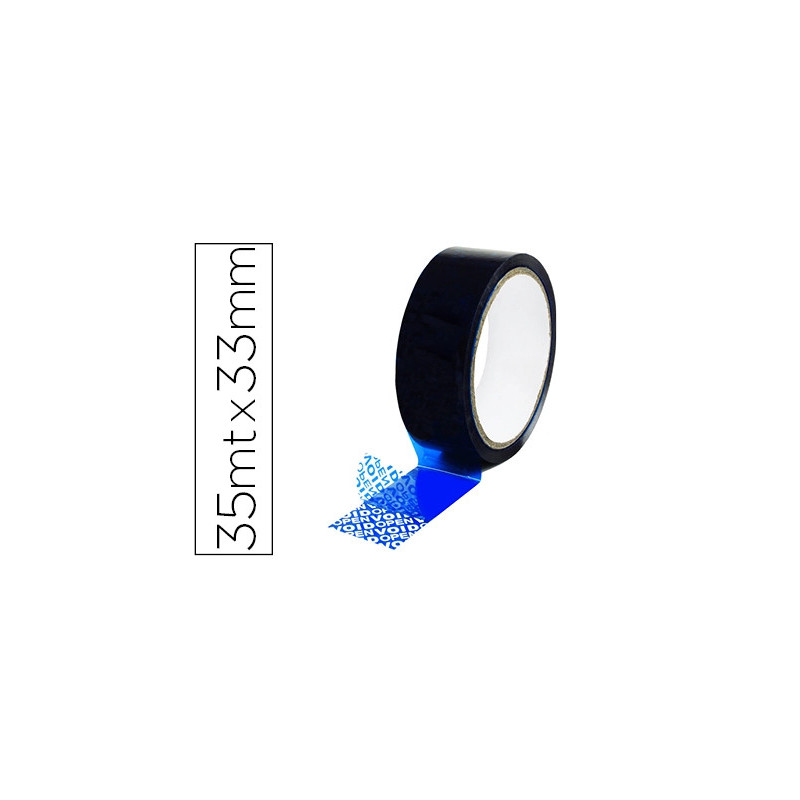 Ruban adhesif q-connect de securite bleu rouleau 35mx33mm