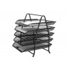 Corbeilles courrier q-connect maille metallique documents a4 350x275x375 mm coloris noir - set 5 un