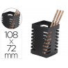Pot a crayons q-connect design moderne carre metal 72x72x108mm coloris noir