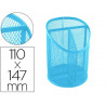 Pot a crayons q-connect maille metallique 3 compartiments hauteur 147 mm diamètre 110 mm coloris turquoise