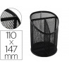 Pot a crayons q-connect maille metallique 3 compartiments hauteur 147 mm diametre 110mm coloris noir