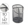 Pot a crayons q-connect maille metallique 3 compartiments hauteur 147 mm diametre 110mm coloris argent