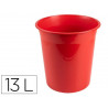 Corbeille papier q-connect plastique resistant 13l 275x285mm coloris rouge opaque