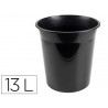Corbeille papier q-connect plastique resistant 13l 275x285mm coloris noir opaque