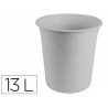 Corbeille papier q-connect plastique resistant 13l 275x285mm coloris gris opaque