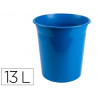 Corbeille papier q-connect plastique resistant 13l 275x285mm coloris bleu opaque