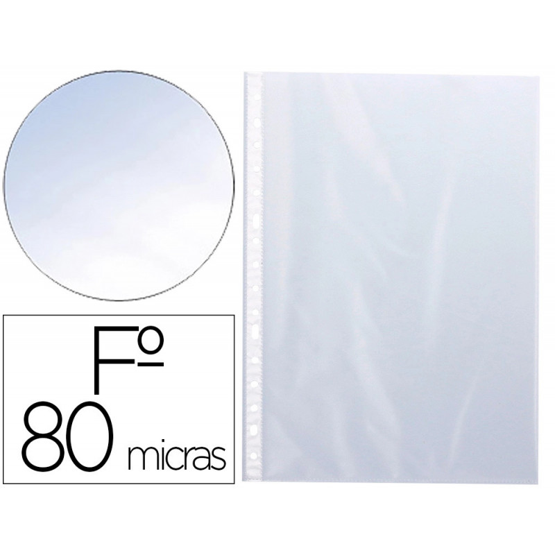 Pochette q-connect polypropylene graine perforee folio 80 mc boite 1400 unites