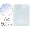 Pochette q-connect polypropylene lisse perforee din a4 80 mc cristal boite 1400 unites