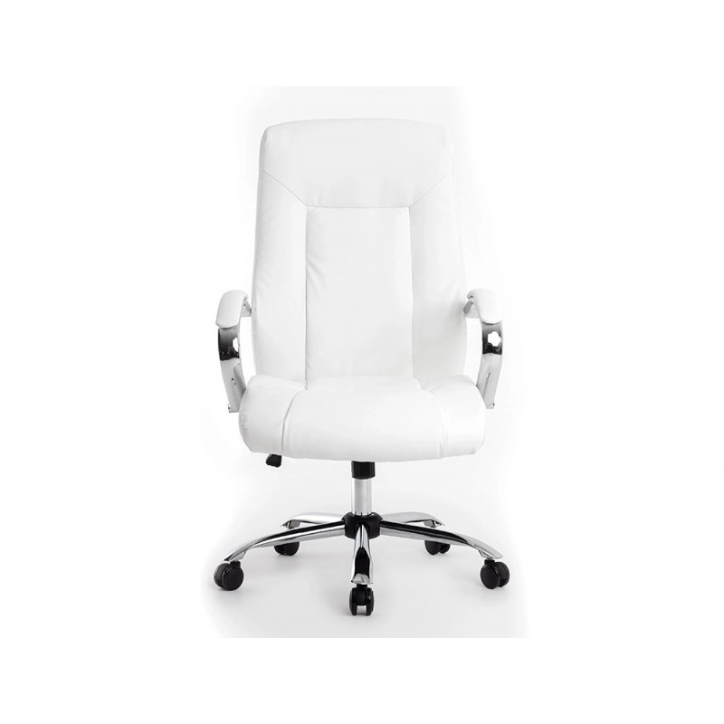 Fauteuil de direction q-connect verona simili cuir base acier chrome hauteur max 1210mm largeur 650mm prof 730mm blanc