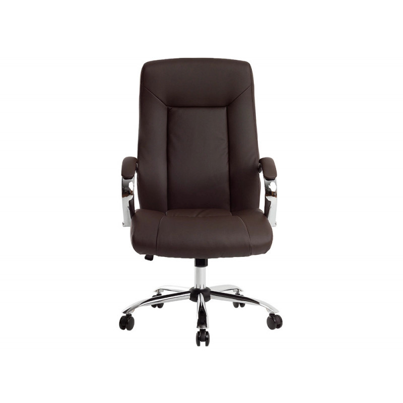 Fauteuil de direction q-connect verona simili cuir base acier chrome hauteur max 1210mm largeur 650mm prof 730mm marron