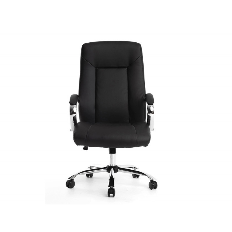 Fauteuil de direction q-connect verona simili cuir base acier chrome hauteur max 1210mm largeur 650mm prof 730mm noir
