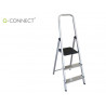 Escabeau q-connect aluminium 3 590x400x1260mm 3 marches 2.80kg poids maximum supporté 150kg