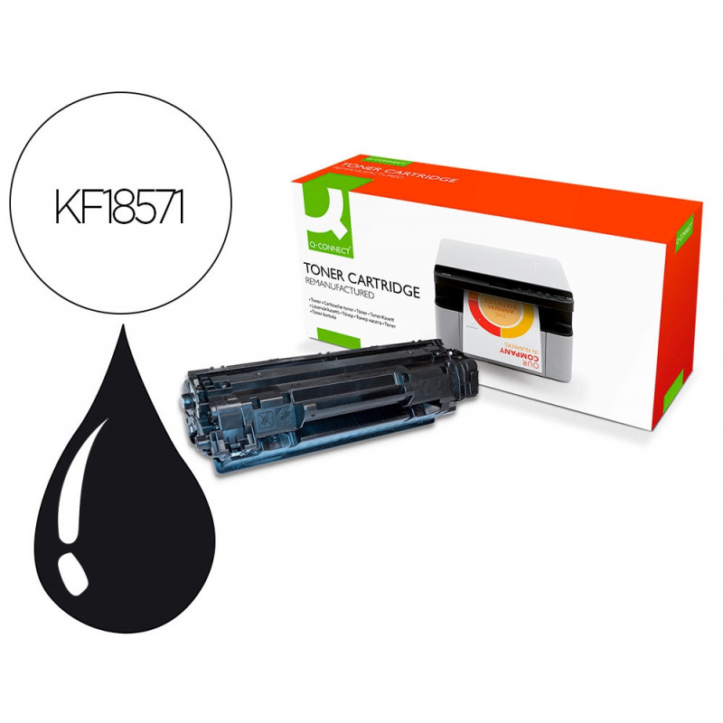 Toner q-connect compatible hp cf283x 83xqcn imprimantes laserjet m125 127 2200p noir