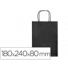 Sac papier q-connect cellulose xs anse torsadee 180x240x80mm coloris noir