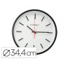 Horloge q-connect murale plastique diametre 34,4cm silencieux coloris noir