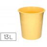 Corbeille papier q-connect plastique opaque 13l 275x285mm coloris jaune pastel