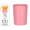 Pot a crayons q-connect plastique diametre 75mm hauteur 100mm coloris rose pastel opaque