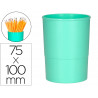 Pot a crayons q-connect plastique diametre 75mm hauteur 100mm coloris vert menthe opaque