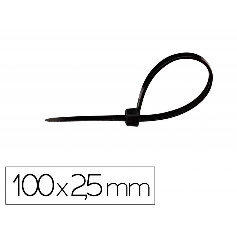 Scelle q-connect 100x2,5mm coloris noir sachet 100 unites