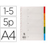 Intercalaire q-connect plastique 5 positions a4 indice multiperfore