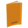 CONQUERANT C9 Cahier piqûre 17x22cm 48 pages 90g grands carreaux Seyès. Couverture polypropylène Orange