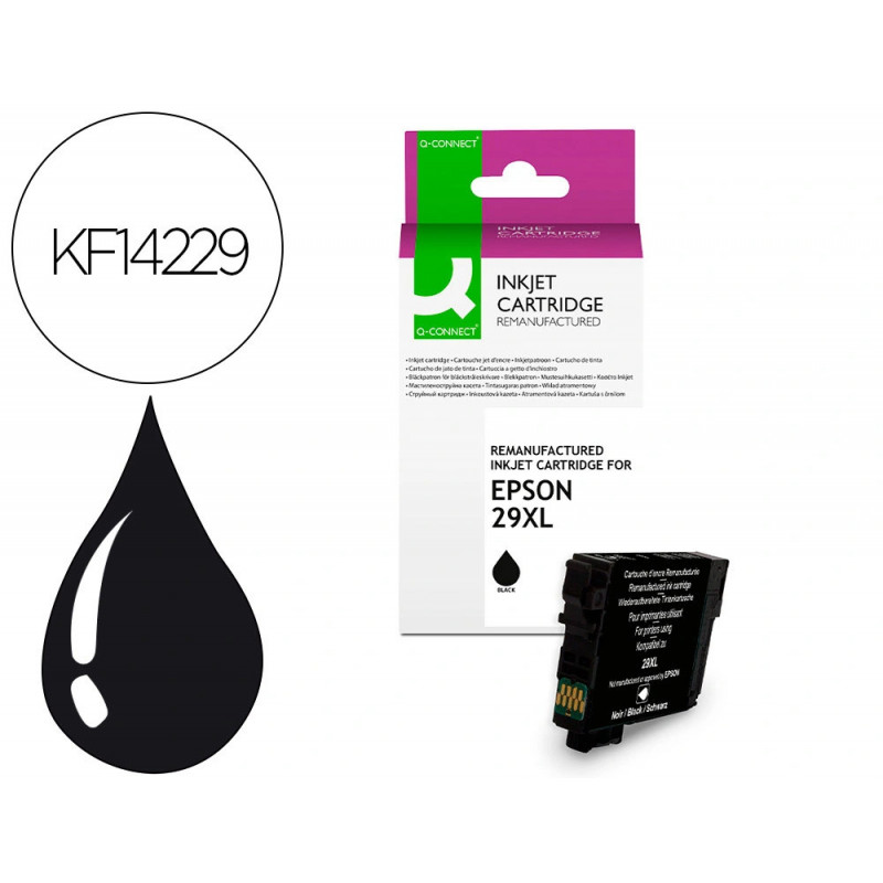 Cartouche q-connect jet d'encre compatible epson 29xl 550p couleur noir