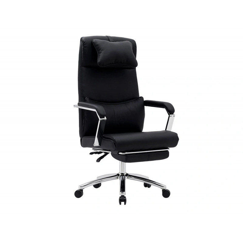 Chaise direction q-connect ravenna simil cuir base metallique haut max 1300 larg 550 prof 510mm roues premium noir