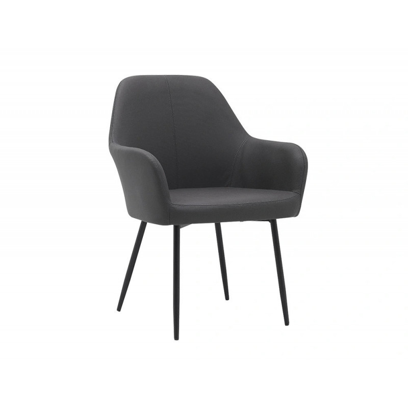 Chaise confident q-connect siemione base metallique haut max 820 larg 570 prof 580 coloris gris fonce