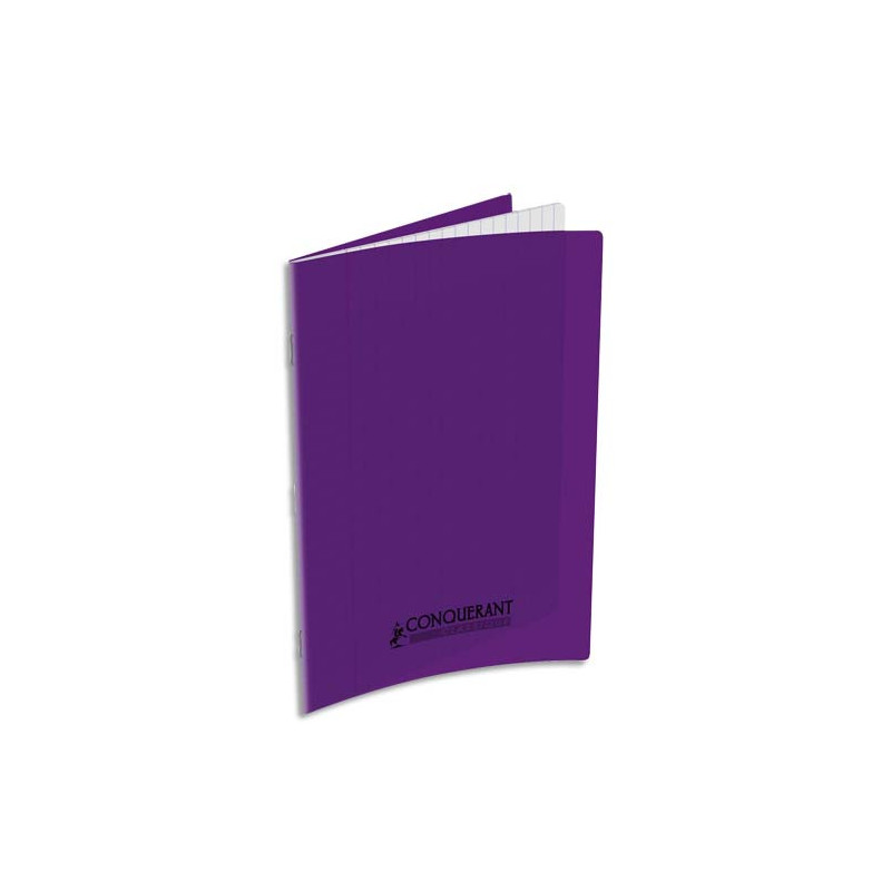 CONQUERANT C9 Cahier piqûre 17x22cm 48 pages 90g grands carreaux Seyès. Couverture polypropylène Violet