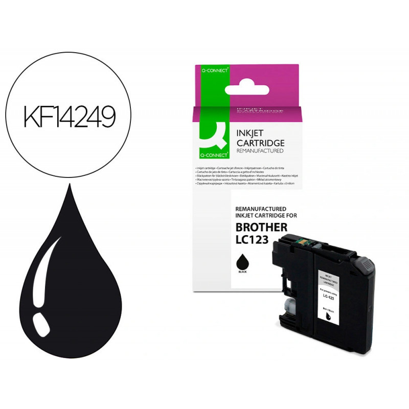 Cartouche q-connect jet d'encre compatible brother lc123 700p couleur noir
