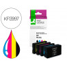 Cartouche q-connect jet d'encre compatible hp 963xl 2000p-1600p couleur noir/cyan/magenta/jaune pack
