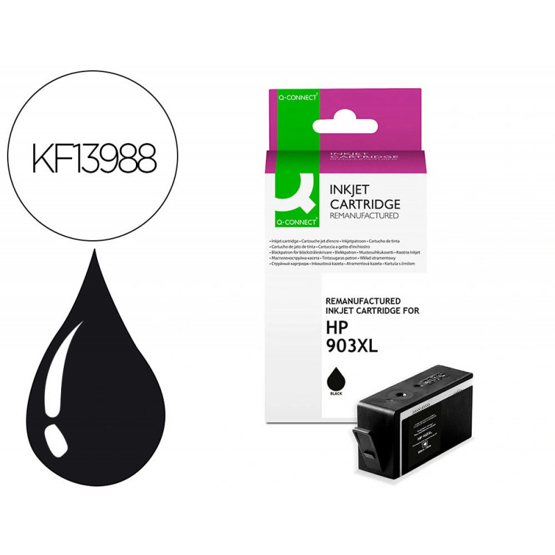 Cartouche q-connect jet d'encre compatible hp 903xl 850p couleur noir