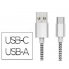 Cable q-connect usb-c vers usb-a nylon longueur 1m coloris blanc