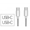 Cable q-connect usb-c vers usb-c nylon longueur 1m coloris blanc