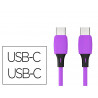 Cable q-connect usb-c vers usb-c pvc longueur 2m coloris violet