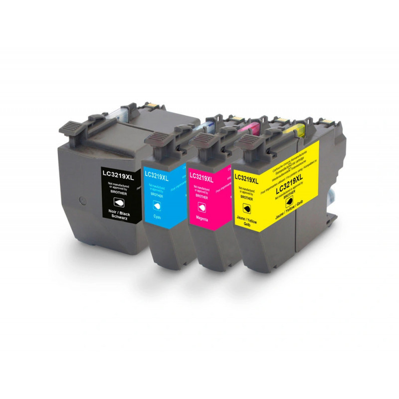 Cartouche q-connect jet d'encre compatible brother lc3219xl coloris noir/cyan/magenta/jaune pack